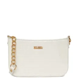 KLEIO White Textured Small Shoulder Bag-14