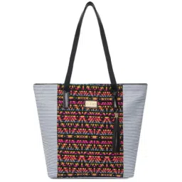 KLEIO Black Embroidered Medium Tote Handbag-13