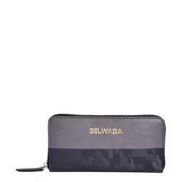 BELWABA Grey Printed Zip Around Wallet for Women-27