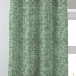 SPACES DRAPE STORY Elegent Green Polyester 5 ft Window Curtain - Set of 2 image 2