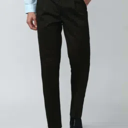 Peter England Casuals Black Regular Fit Trousers-picture-16