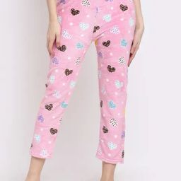 NEUDIS Baby Pink Printed Lounge Pants-image-84