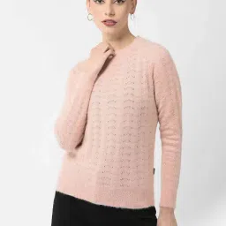Crimsoune Club Peach Self Pattern Sweater-picture-17