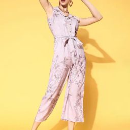 Ziyaa Purple Floral Print Jumpsuit-image-94