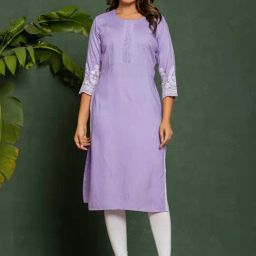 Autumnlane Lavender Uma Lilac Comfort Fit Kurti-image-94