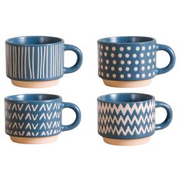 Nestasia Blue Non-Slip Stackable Cups Set Of 4 With Stand 100ml image 3