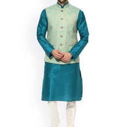 KISAH Green Nehru Jacket image 5