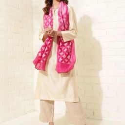 Fabindia Pink Printed Dupatta-picture-48