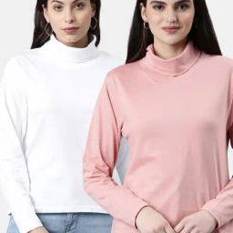 Kryptic White & Pink Cotton Regular Fit T-Shirt (Pack Of 2)-image-49