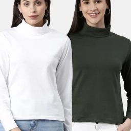 Kryptic White & Olive Cotton Regular Fit T-Shirt (Pack Of 2)-image-8