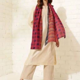 Fabindia Red Printed Dupatta-picture-3