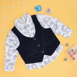 Pantaloons Baby Boys Bright White & Blue Cotton Printed Full Sleeves Shirts-image-50