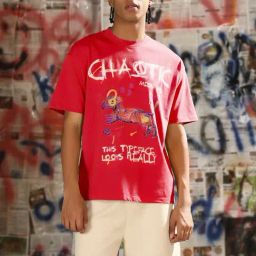 Showoff Pink Cotton Regular Fit Graphic T-Shirt-image-95