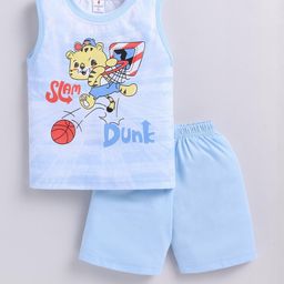 TODOS Blue Pure Cotton Clothing Set-image-33