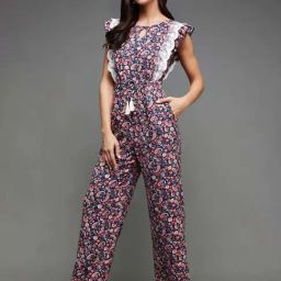 Miss Chase Multicolored Frilled Bohemian Styled Frilled Regular Length Viscose Rayon Jumpsuit-image-48