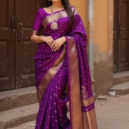 VILLE FASHION Women Purple Sarees-picture-30