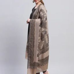 Monte Carlo Beige & Brown Printed Shawl-picture-44