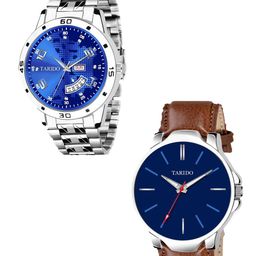 TARIDO Men Pack of 2 Dial & Bracelet Style Straps Analogue Watch TD_SM_BLUE_DIAL-318-40