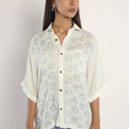 Quirky Bae White Printed Shirt-image-105