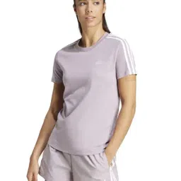 ADIDAS Purple Cotton Plain Sports T-Shirt-picture-1