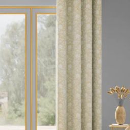 Haus & Kinder Ivory Chateau Rose Cotton Polyester Single Door Curtain 7 Ft-image-17