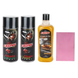 Caspol 400 ml, 400 ml, 470 ml Spray Chain Lubricant, Chain Cleaner and Shampoo with Sponge for Car and Bikes (Pack of 4)-picture-2