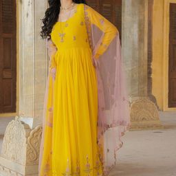 Fusionic Embroidered Anarkali Dress With Dupatta-picture-51
