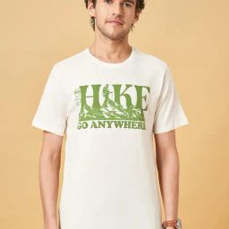 Urban Ranger by Pantaloons Gardenia Cotton Relaxed Fit Printed T-Shirt-image-101