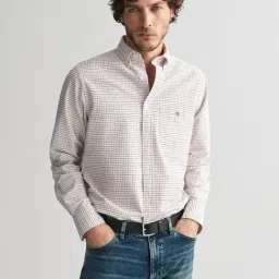 GANT Red Regular Fit Checks Shirt-picture-0