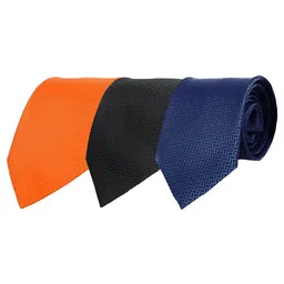 CALIXTO Men Pack Of 2 Woven Design Broad Tie-picture-34