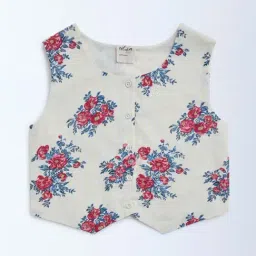 Utsa Kids by Westside Off-White Floral Pattern Cotton-Blend Vest Top-picture-21