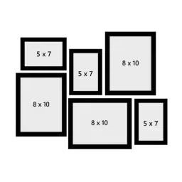 ecraftindia Memory Wall Collage Photo Frame - Set of 6 Photo Frames for 3 Photos of 5'x7', 3 Photos of 8'x10' image 4
