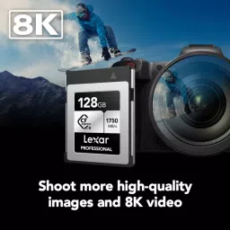 Lexar Professional CFexpress Type B Memory Card 128 GB Upto 1750 Mbps Read & 1300 Mbps Write Speed, SILVER image 3