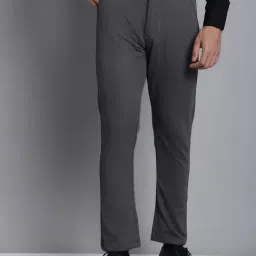 Jainish Dark Grey Tapered Fit Checks Trousers-image-94