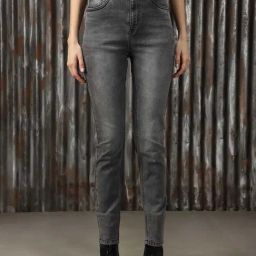 High Star Grey Cotton High Rise Jeans-image-14