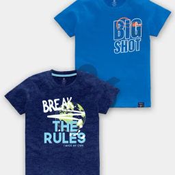 Codez Kids Blue Printed T-Shirt (Pack Of 2)-image-37