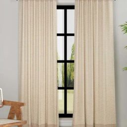 Fabindia Beige Woven Cotton 5 ft Window Curtain-image-16