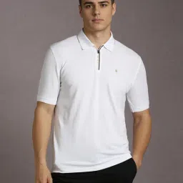 Louis Philippe White Cotton Regular Fit Polo T-Shirt-picture-25