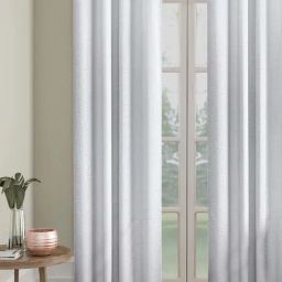 Hosta Homes White Polyester 10 ft Blackout Long Door Curtain-40