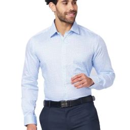 Raymond Blue Cotton Classic Fit Printed Shirts-image-77