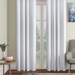 Hosta Homes White Polyester 10 ft Blackout Long Door Curtain - Set of 2-18