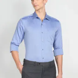 Arrow Blue Cotton Slim Fit Shirt-picture-25