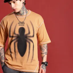 MARVEL STREET Spider-Man Printed Drop-Shoulder Sleeves Pure Cotton Oversized T-shirt-picture-8