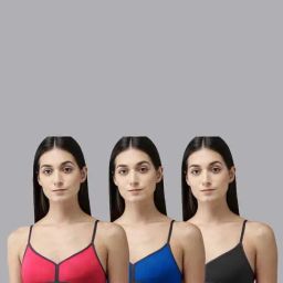 AROUSY Blue & Pink Cotton Everyday Bras - Pack Of 3-picture-13