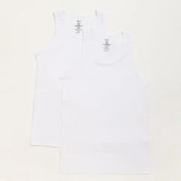 WES Lounge by Westside Plain White Vests - Pack of 2-image-12