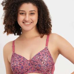 Clovia Pink Printed T-Shirt Bra-picture-30