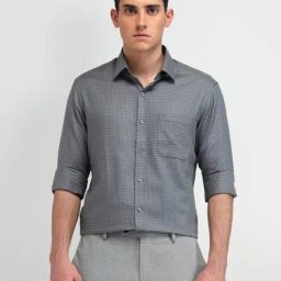 Arrow Green Cotton Slim Fit Printed Shirt-image-79