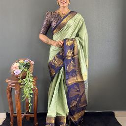 Pandadi Saree Geometric Printed Zari Designer Sarees-image-85