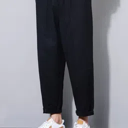 StyleCast x Revolte Men Solid Mid-Rise Regular Fit Trousers-image-36