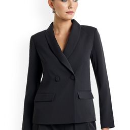 BCBG Shawl Collar Comfort Fit Double-Breasted Blazer-picture-2